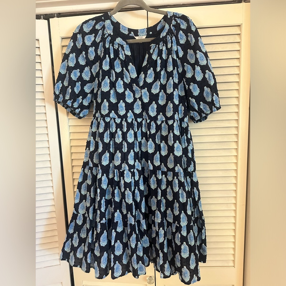 Crown & Ivy Navy Block Print Mini Dress